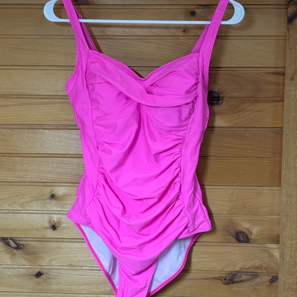 Vibrant Pink Woman’s One Piece Swimsuit Size L